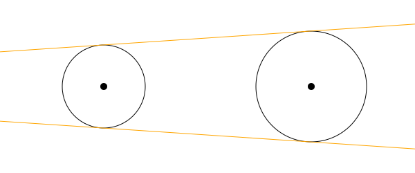 circle circle outer tangents